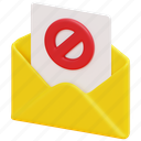 error, cancel, email, mail, message, envelope, letter, 3d 