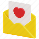 love, heart, email, mail, message, envelope, letter, 3d 