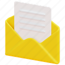 open, email, read, mail, message, envelope, letter, 3d 