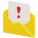 spam, alert, email, mail, message, envelope, letter, 3d 