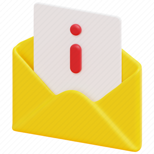 Information, info, email, mail, message, envelope, letter 3D illustration - Download on Iconfinder