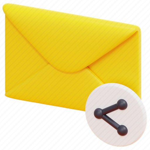 Share, sharing, email, mail, message, envelope, letter 3D illustration - Download on Iconfinder