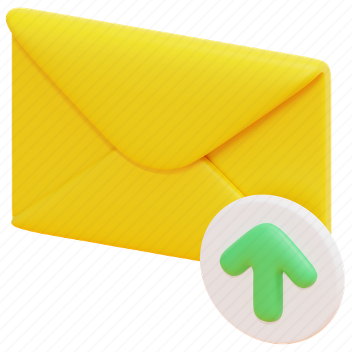 Upload, uploading, email, mail, message, envelope, letter 3D illustration - Download on Iconfinder