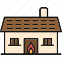 house on fire, building, fire, house, safety, sign, emergency services