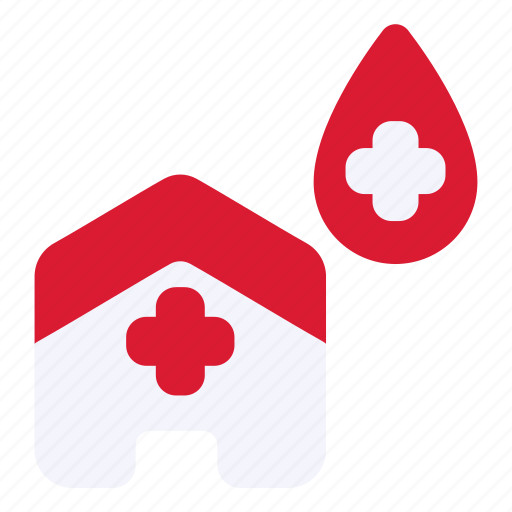 Blood, home, donation, house, building, estate icon - Download on Iconfinder