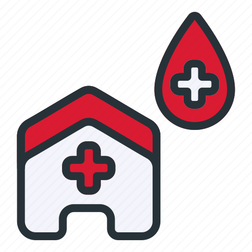 Blood, home, donation, house, building, estate icon - Download on Iconfinder
