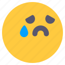 drop, sad, cry, emoticon, emoji, unhappy