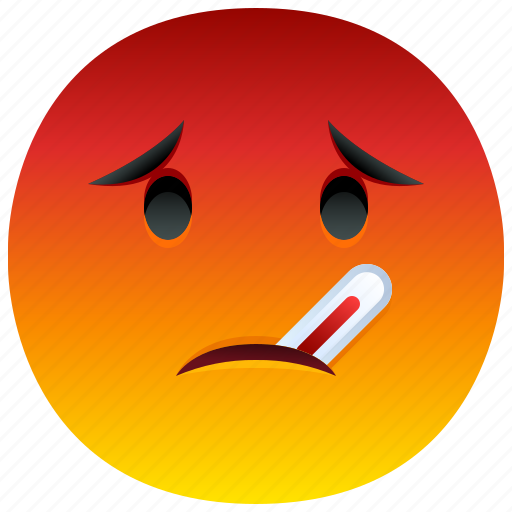 Fever, emoji, emoticon, feeling, medical, face, sick icon - Download on Iconfinder