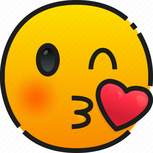 Kiss, emoji, emoticon, feeling, face, smile, happy icon - Download on Iconfinder