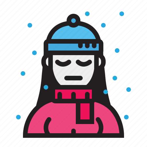 Winter, bored, woman icon - Download on Iconfinder