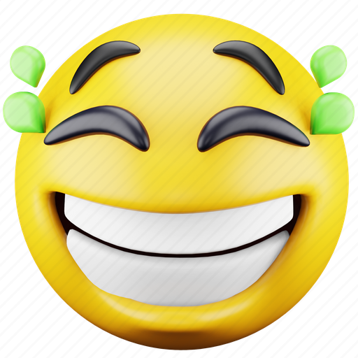 Face, emoji, expression, emoticon, happy, smiley, laughing 3D illustration - Download on Iconfinder