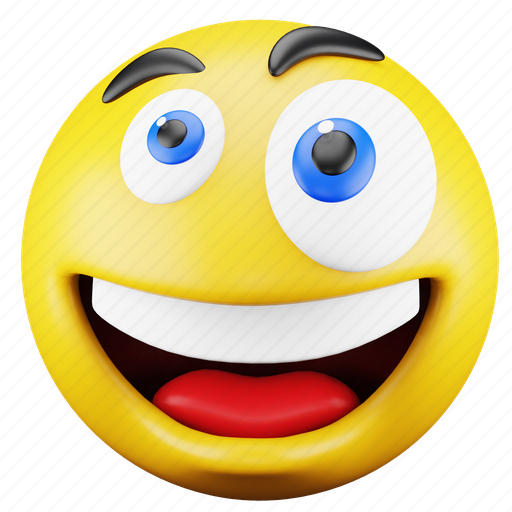 Face, emoji, expression, emoticon, happy, smiley, laugh 3D illustration - Download on Iconfinder