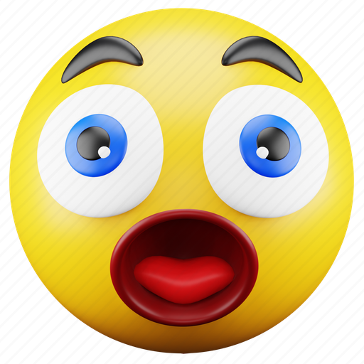 Face, emoji, expression, emoticon, astonished, shocked 3D illustration - Download on Iconfinder