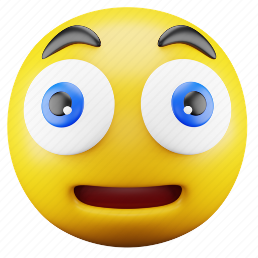 Face, emoji, expression, emoticon, flushed, shocked 3D illustration - Download on Iconfinder