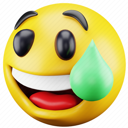 Face, emoji, expression, emoticon, awkward, drop, happy 3D illustration - Download on Iconfinder
