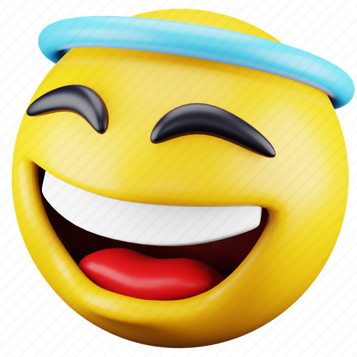 Face, emoji, expression, emoticon, halo, blessing, smiley 3D illustration - Download on Iconfinder