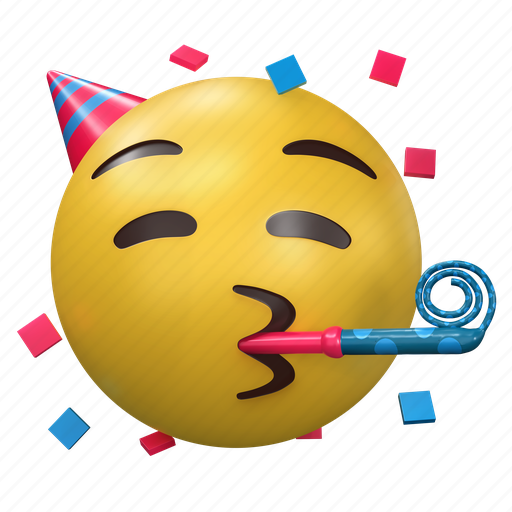 Emoji, partying, party, funny, social media, cute 3D illustration - Download on Iconfinder