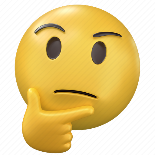 Emoji, thinking, funny, think, social media 3D illustration - Download on Iconfinder