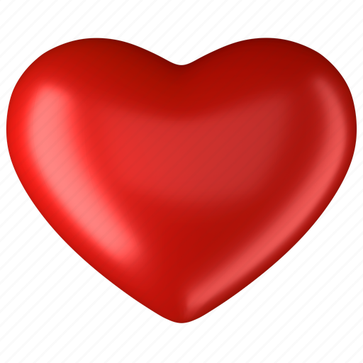 Red, heart, 3d, in love, romance, valentines 3D illustration - Download on Iconfinder