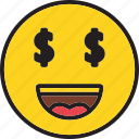 dollar, emoji, emoticon icon