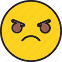 angry, emoji, emoticon icon