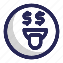money oriented, money, face, emoji, emoticon