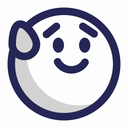 Worry, nervous, sweaty, frightened, emoji, emoticon icon - Download on Iconfinder