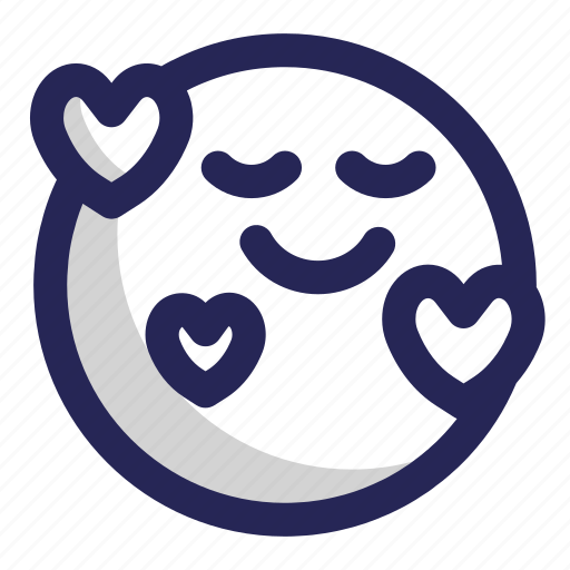 Hearts, lovely, smiling, romantic, face, emoji icon - Download on Iconfinder