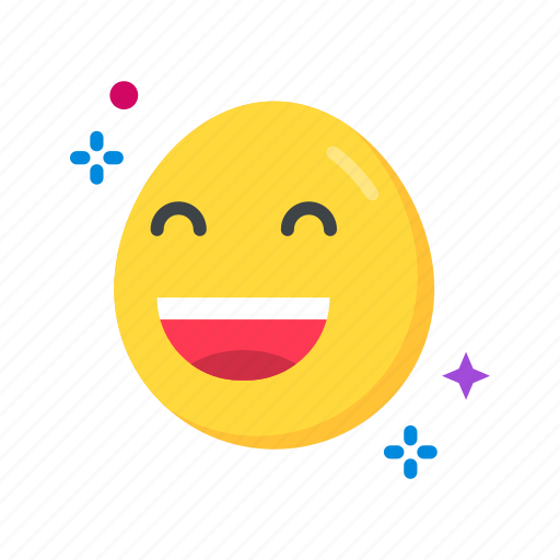 Beaming face with smiling eyes, laughing, emoji, emoticon, squinting, teeth, eyebrows icon - Download on Iconfinder
