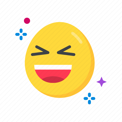 Grinning squinting face, laughing, emoji, emoticon, squinting, teeth, eyebrows icon - Download on Iconfinder
