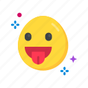 face with tongue, winking, emoji, emoticon, squinting, tongue, expression, smiley