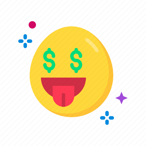 Money-mouth face, dollar, emoji, emoticon, squinting, mouth, expression icon - Download on Iconfinder