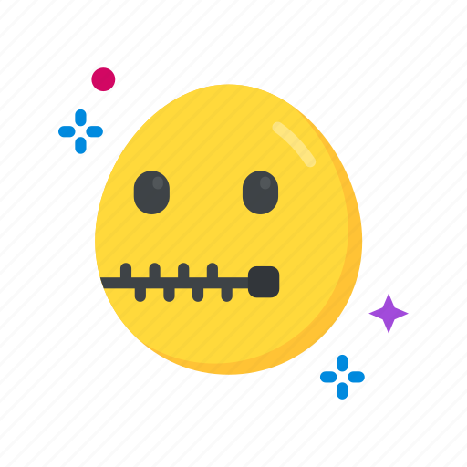 Zipper-mouth face, mouth, emoji, emoticon, squinting, zipper, smiley icon - Download on Iconfinder