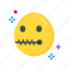 zipper-mouth face, mouth, emoji, emoticon, squinting, zipper, smiley 