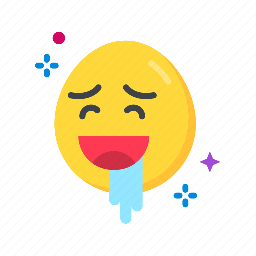 Drooling face, drool, emoji, emoticon, squinting, delicious food, hungry icon - Download on Iconfinder