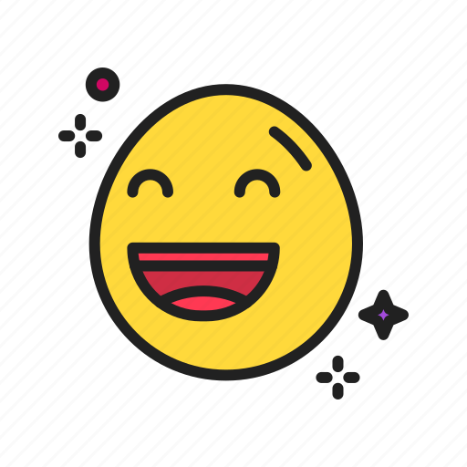 Beaming face with smiling eyes, laughing, emoji, emoticon, squinting, teeth, eyebrows icon - Download on Iconfinder