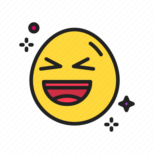Grinning squinting face, laughing, emoji, emoticon, squinting, teeth, eyebrows icon - Download on Iconfinder