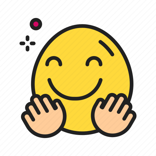 Hugging face, huggs, emoji, emoticon, squinting, smiley, joy icon - Download on Iconfinder