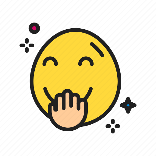 Face with hand over mouth, smiley, emoji, emoticon, squinting, joy icon - Download on Iconfinder