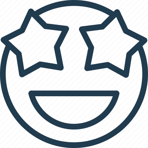 Emoji, emoticon, emotion, face, happy, smile, star icon - Download on Iconfinder