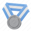 medal, rank, second, silver, achievement, badge, award, prize