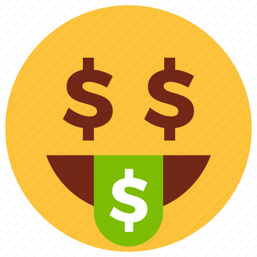 Cartoon, dollar, emoji, emotion, face, money, smiley icon - Download on Iconfinder