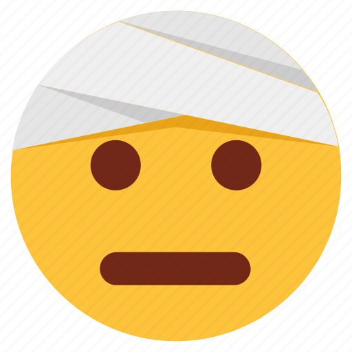 Bandage, cartoon, character, emoji, emotion, face, pain icon - Download on Iconfinder