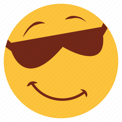 Cartoon, emoji, emotion, face, glasses, happy, smile icon - Download on Iconfinder