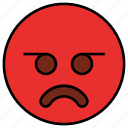 angry, annoyed, cartoon, character, emoji, emotion, face