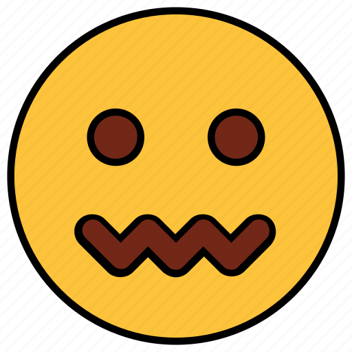 Cartoon, character, emoji, emotion, face, nervous, sad icon - Download on Iconfinder