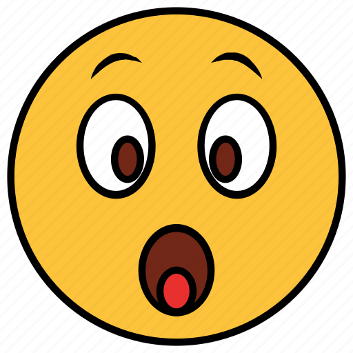 Cartoon, character, emoji, emotion, face, shock, surprise icon - Download on Iconfinder