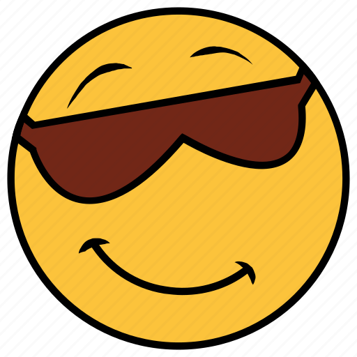 Cartoon, emoji, emotion, face, glasses, happy, smile icon - Download on Iconfinder