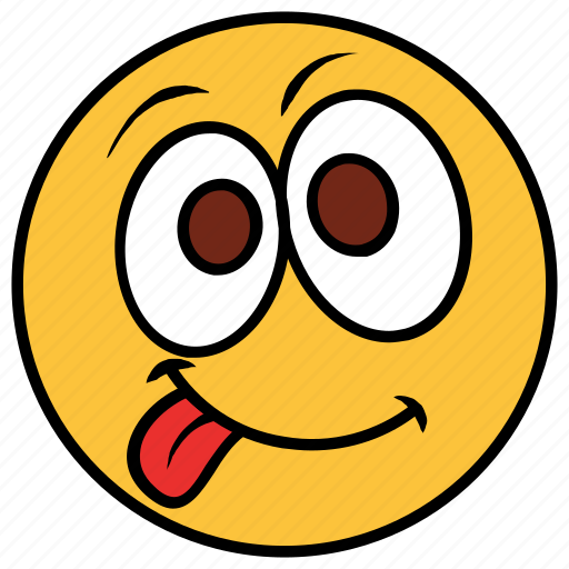 Cartoon, emoji, emotion, face, happy, smile, tongue icon - Download on Iconfinder