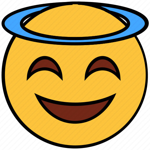Blessing, cartoon, character, emoji, emotion, face, smiley icon - Download on Iconfinder